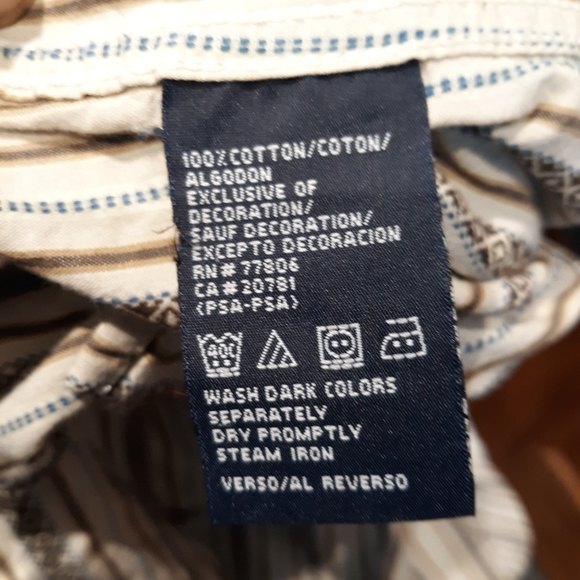 Tommy Hilfiger Retro Striped Button Down Shirt Large - White Vertical Cotton - Picture 9 of 9